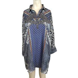 SAKKAS - WOMEN'S 2XL - BLACK LONG SLEEVE COLLARED ART TO WEAR SHIRT